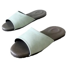 風格系列 渲色皮質室內拖鞋 聚氨乙烯鞋面/中底 橡膠鞋底, L(26.5cm), 綠色, 1雙