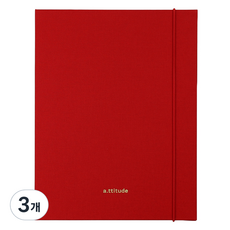 페이퍼리안 애티튜드 A5 6공 바인더, 3개, 비비드 레드