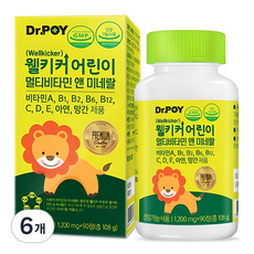 닥터포이 웰키커 어린이 멀티비타민 앤 미네랄, 90정, 6개