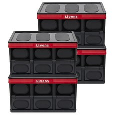 LIVENS 多功能折疊收納箱 小型, 黑色, 30L, 4個