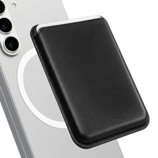 모잇 자력강화 가죽 맥세이프 카드지갑 케이스, 블랙, 1개