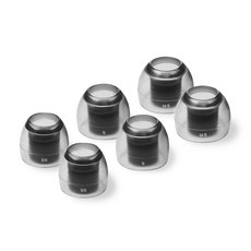 AZLA Crystal Standard 液態矽膠 LSR 相容耳塞套 SS + S + MS, 單一商品, 透明灰, 1套
