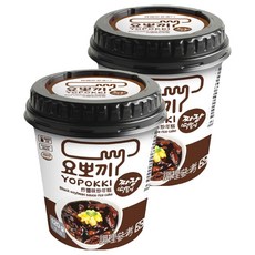 YOPOKKI 炸醬味即食炒年糕杯 韓國原裝進口 微波加熱即可食用 正宗韓國味, 120g, 2個