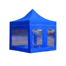 윈에어 캐노피천막 방수지붕 + 프레임 + 투명일반형 바람막이 ABD세트, 블루