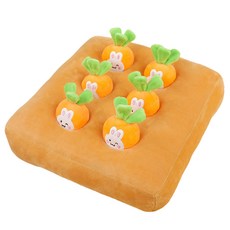 比利家 寵物胡蘿蔔田嗅聞玩具 兔子胡蘿蔔玩偶 35 x 38 cm, 混合色, 1個