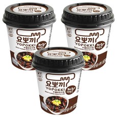 YOPOKKI 炸醬味炒年糕杯 韓國原裝進口 微波加熱即可食用 正宗韓國味, 120g, 3個