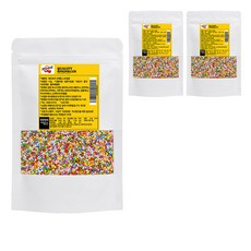 퀄리티스프링클 레인보우 넌패럴 스프링클, 75g, 3개