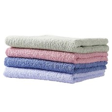 non-no 儂儂 驚吸水毛巾 棉紗 雙股紗棉線 耐用不易掉毛 高效吸水 100%純棉 中厚度毛巾 超強耐洗 五星質量, 顏色隨機, 4條