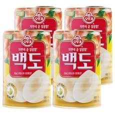 오뚜기 백도 반절 통조림, 400g, 4개