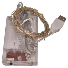 5公尺 50LED燈 銅線燈 USB供電, 藍白色, 1組