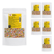 퀄리티스프링클 레인보우 넌패럴 스프링클, 75g, 6개