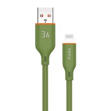 TOTU 拓途 Lightning iPhone充電線傳輸線快充線 液態矽膠, 1m, 軍綠色, 1條
