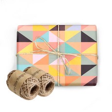 indigo shop 包裝紙 20張 + 麻繩 2條, 拼貼紙, 1套