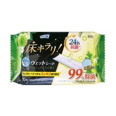 Life-do 日本地板清潔濕紙巾20枚入綠-清新草香,輕鬆去除地板髒污,24小時抗菌, 1入