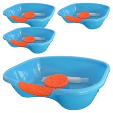 디어모모 老人 病患 孕婦 洗頭 洗髮盆, 淺藍色 + 橘色, 4個