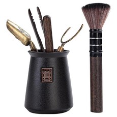 茶道六君子 五件組 黑陶燈塔, 黑陶, 1組