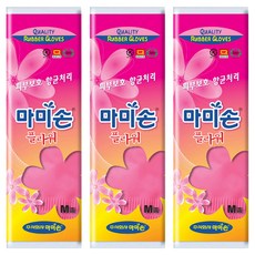 마미손 플라워 고무장갑, 중(M), 3개