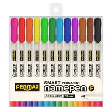 PENMAX 12色油性簽字筆組 顏色鮮明不暈染 適用於各種表面, 混合顏色, 1組