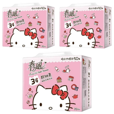 春風 Hello Kitty 3層超細柔抽取式衛生紙 90張, 20包, 3袋