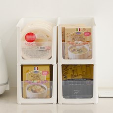 코멧 속이 보이는 투명창 팬트리 정리함, 화이트, 4개 화이트, 4개