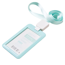 Cozymoment 員工證方形伸縮扣卡套 門禁卡掛繩 11.2 x 6.9 cm, 1個, 薄荷綠