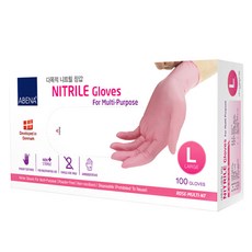 아베나 니트릴 다목적 위생장갑 ROSE-MULTI-NT 106mm, 대(L), 100개입, 1개