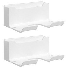 Happy Easy 壁掛式浴室吹風機架收納盒 升級版2, 2個, 白色