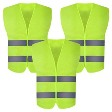 小麥購物 保全反光背心 基礎款 3件, 螢光綠 + 灰色, 1組