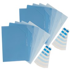 SEWOOSE A4 漸層L型文件夾5款 + 索引貼紙120p套組, 薄荷藍, 2套