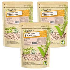 Vilson 米森有機 100%有機黃豆 嚴選有機食品 不使用農藥、化學肥料及任何人工添加物, 450g, 3包