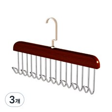 ANYONEPICK 善用空間原木背心領帶皮帶多用途掛架, 3個, 棕色