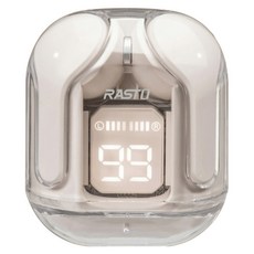 RASTO 日系設計電量顯示真無線5.3藍牙耳機, RS62, 白色