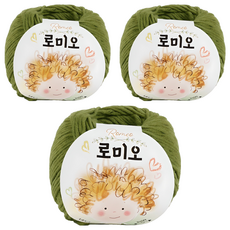 쎄비 로미오 뜨개실, 51올리브그린, 3개