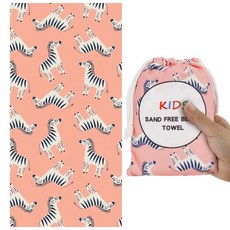 HANEE 兒童防沙方形沙灘巾, 1個, 斑馬