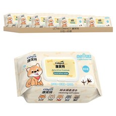 ULTRA COMPACT. 康芙特 柴犬純水棉柔濕紙巾 掀蓋式, 85張, 10包