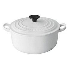 LE CREUSET 圓鐵鍋 附電木頭鍋蓋 3.3L 22cm 水霧白, 1個