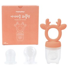 happy play 小鹿造型餵食奶嘴+奶嘴護蓋+替換奶嘴 S號+M號+L號, 蜜桃粉, 1組