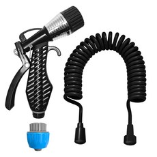 World Clean 多功能2合1陽台浴室清潔槍 + 7m彈簧水管組, 1個, 深黑色