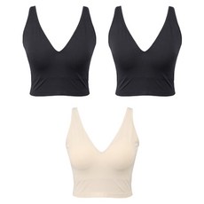 SEKANSKEEN 女款無縫無鋼圈運動胸罩上衣+黑色 2 件套