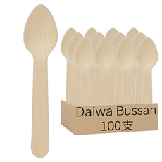 Daiwa Bussan 一次性木湯匙, 100支, 1袋
