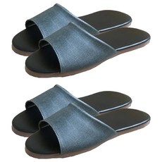 TAIWAN SLIPPER 台灣犀利趴 簡約系列 純色皮質室內拖鞋 2雙, 靜音EVA鞋底, 台灣製造, 抗滑鞋底, XL, 爵士灰