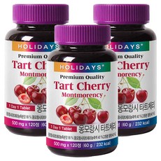 홀리데이즈 프리미엄 몽모랑시 타트체리 타블렛, 120정, 3개