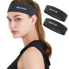 REXCHI 雷奇 Haru It透氣健身瑜珈跑步用涼爽髮帶, 2個, 炭灰色