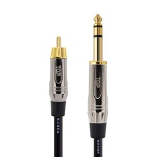 HDtop 韓國製造 線材 RCA TO 5.5 立體聲線 10m, 金屬黑, 1個, HT-TP3154