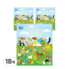 쁘띠팬시 푹신 빅스티커 DA5313, 와일드애니멀, 18개