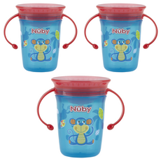 누비 유아용 티칭컵 10410, 아쿠아, 3개, 240ml