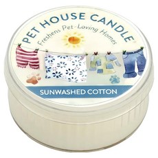 PET HOUSE 室內除臭寵物香氛蠟燭-清新棉香，100%全天然黃豆蠟，43g，持續使用長達12小時, 1罐