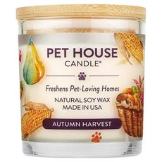 PET HOUSE 室內除臭寵物香氛蠟燭, 秋季豐收, 天然大豆蠟, 美國製, 可重複使用, 連續使用時間長達60小時以上, 255g, 1罐
