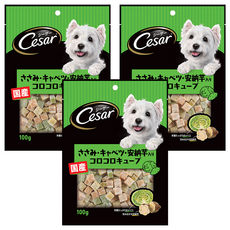 西莎 點心系列 狗零食 日本直送進口 添加蔬菜成分, 雞肉佐甘藍與安納芋口味, 100g, 3包