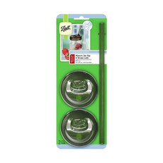 Ball 梅森 多功能蓋子吸管2入組 窄口適用, 吸管24cm + 杯蓋7cm, 灰色, 1組